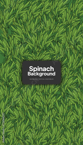 Water Spinach illustration, tropical vegetable background design template photo