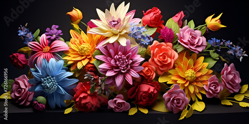 Nature beauty in a bouquet of colorful floral  