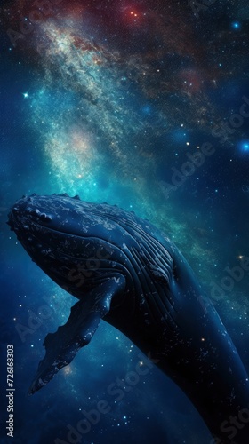 The Milky Way Galaxy Above a Majestic Breaching Whale © MdImam