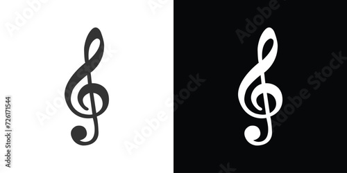 music notes on black and white 