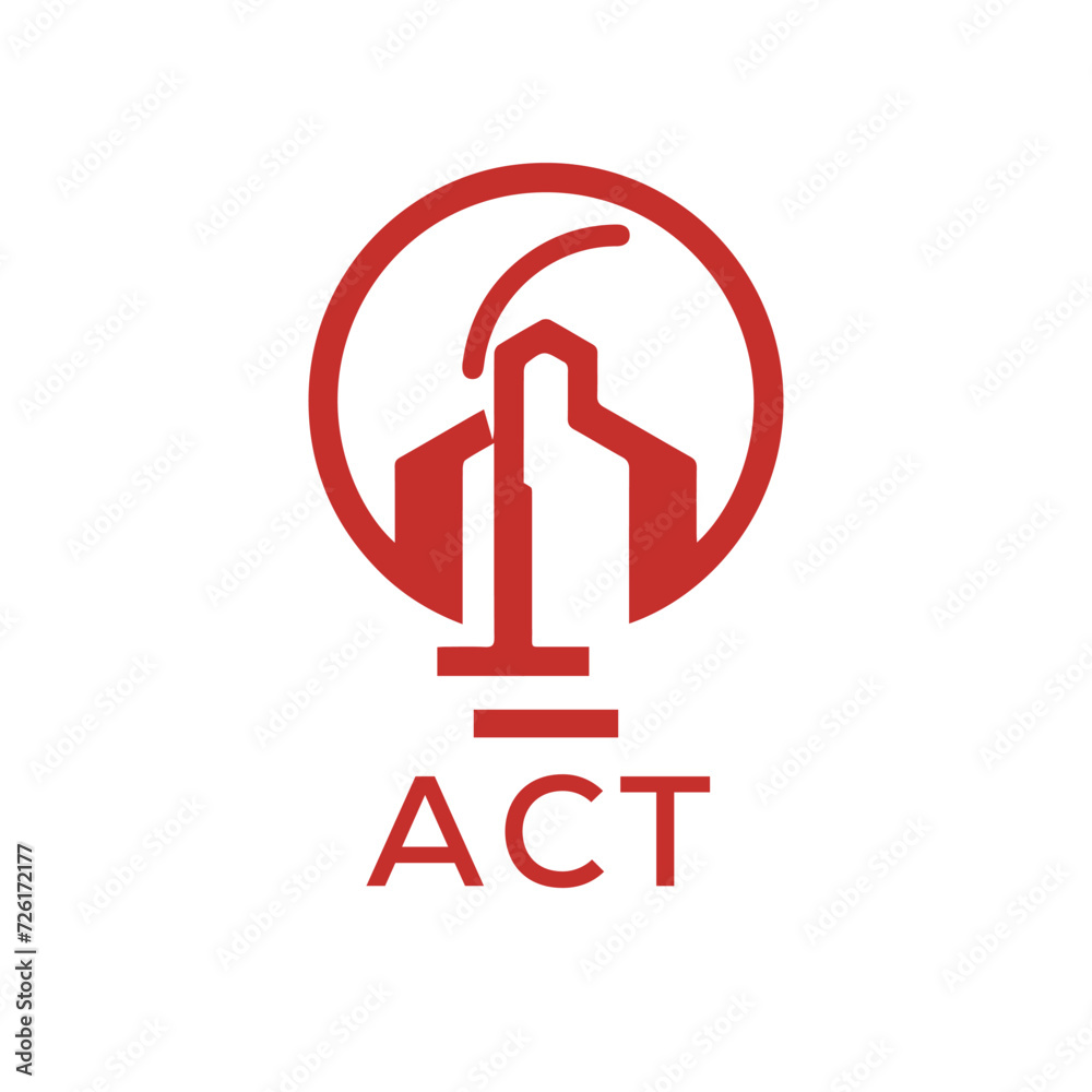 ACT Letter logo design template vector. ACT Business abstract connection vector logo. ACT icon circle logotype.
