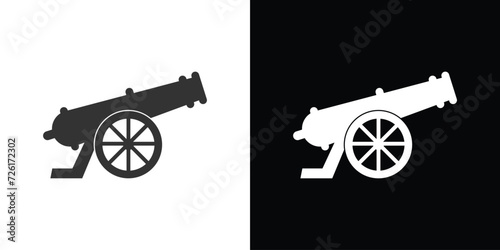 cannon vector on black and white photo