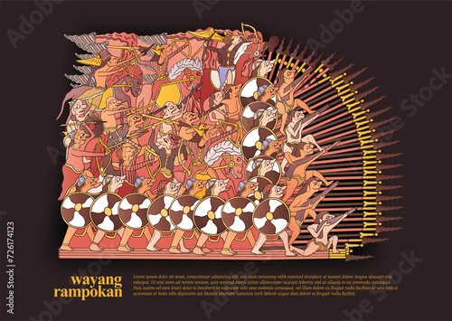 Wayang rampokan shadow puppet design indonesia culture illustration