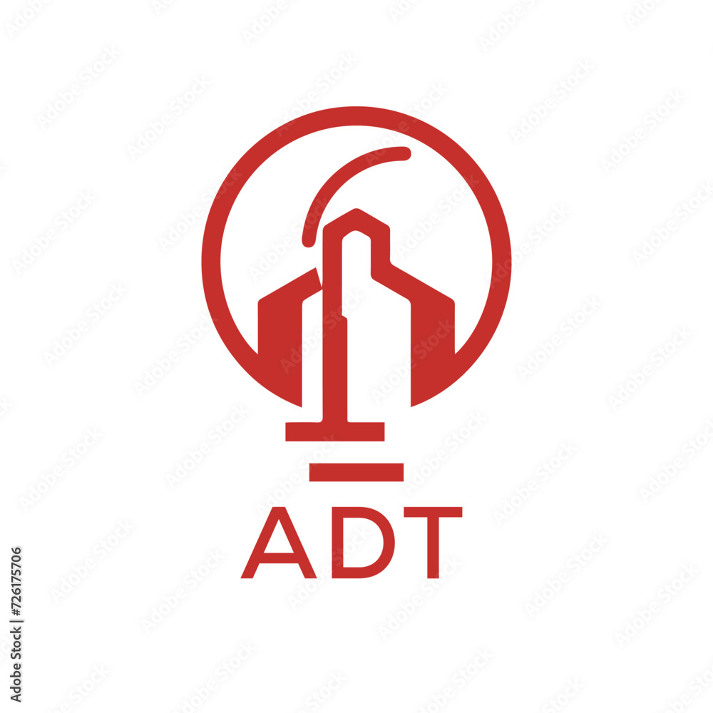 ADT Letter logo design template vector. ADT Business abstract connection vector logo. ADT icon circle logotype.
