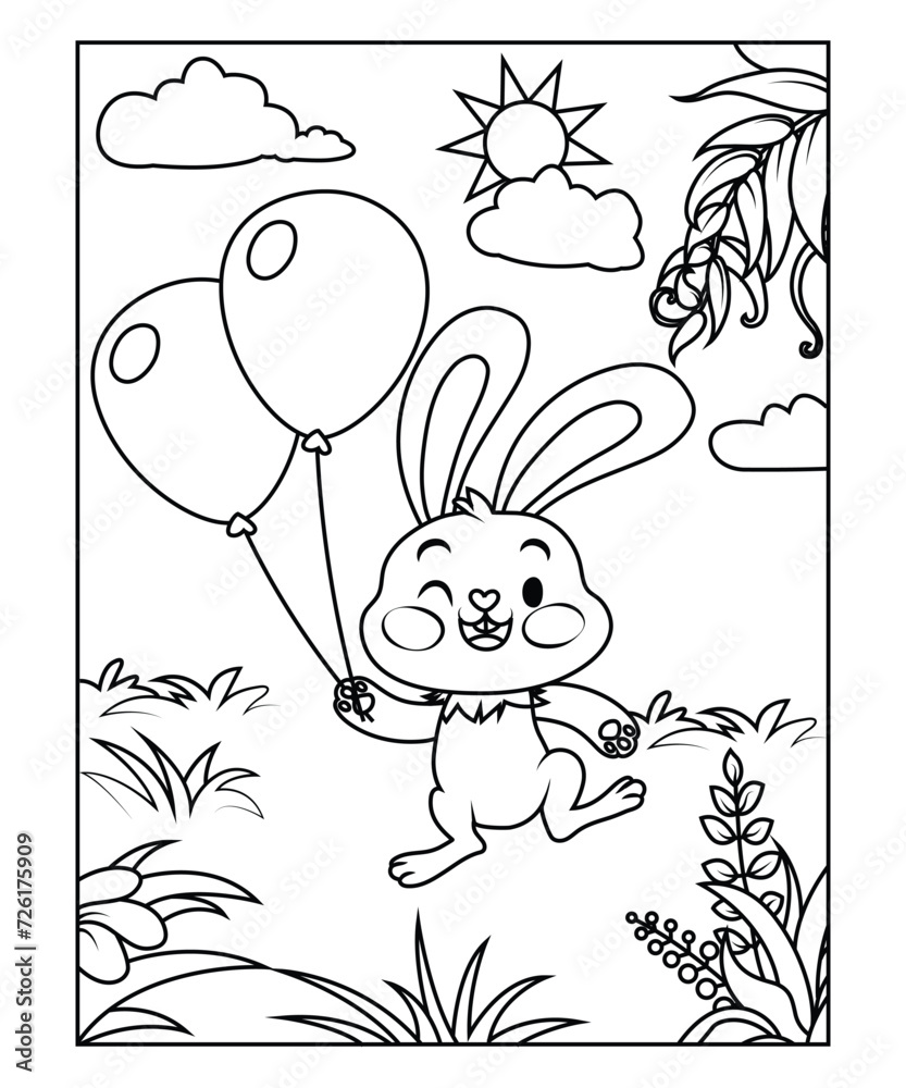 Fototapeta premium easter coloring page for kids