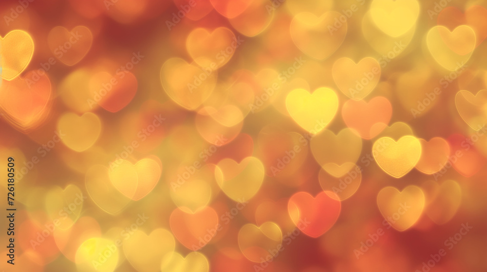Obraz premium Abstract hearts background with bokeh