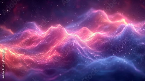 Abstract digital background with flowing particles. 3d rendering  3d illustration. - Generative AI