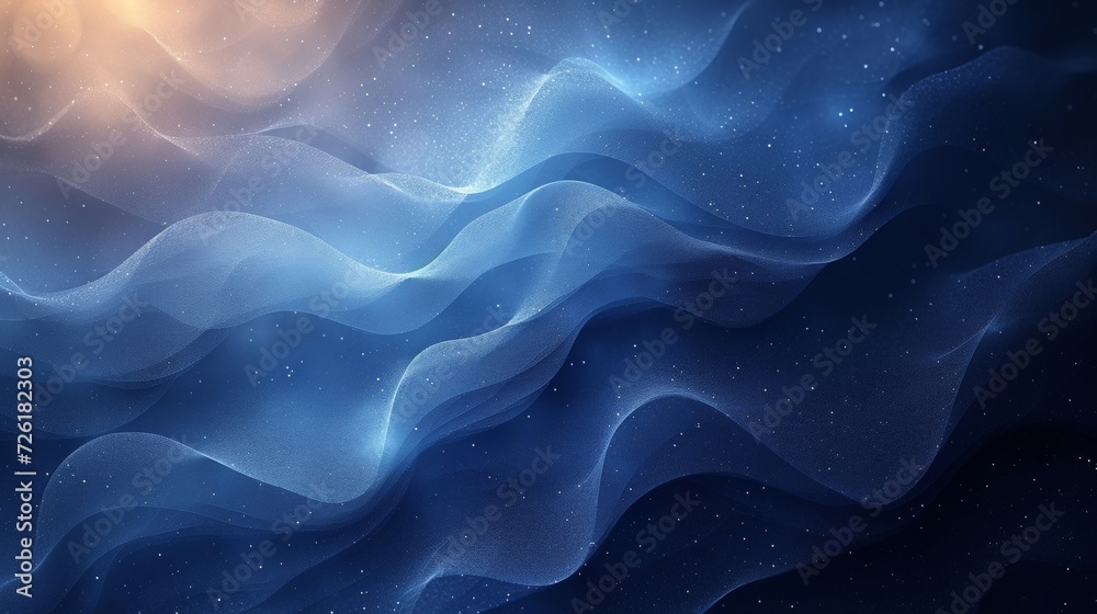 abstract blue background with smooth lines and sparkles, 3d render - Generative AI abstract blue background with smooth lines and sparkles, 3d render - Generative AI