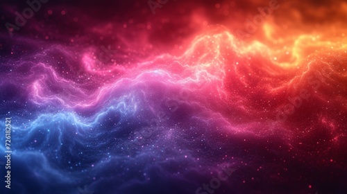 3D abstract background with glowing particles and waves. illustration. - Generative AI
