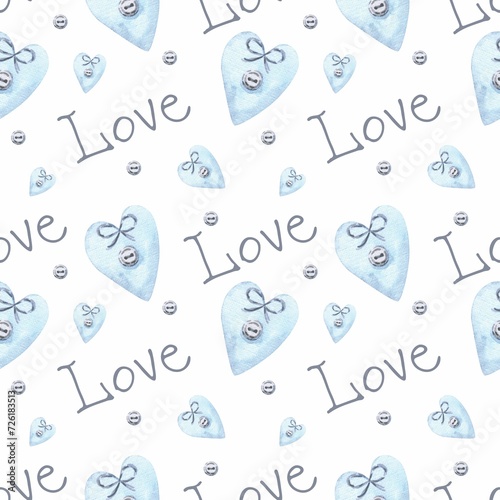 Beautiful seamless pattern with hearts for Valentine's Day. It can be used as a background template for wallpaper, printing on fabrics, wrapping paper.	