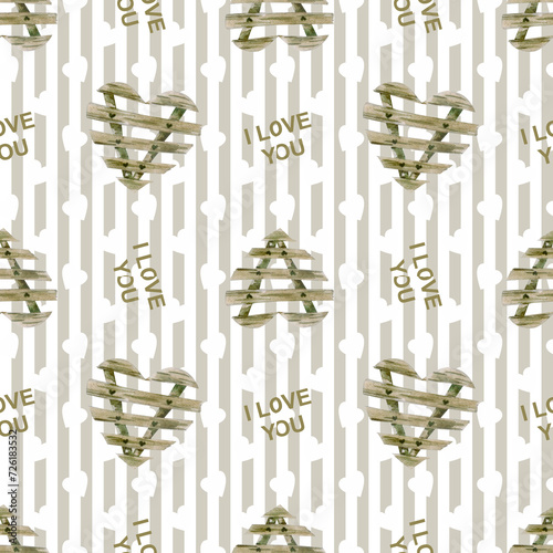 Beautiful seamless pattern with hearts for Valentine's Day. It can be used as a background template for wallpaper, printing on fabrics, wrapping paper.	