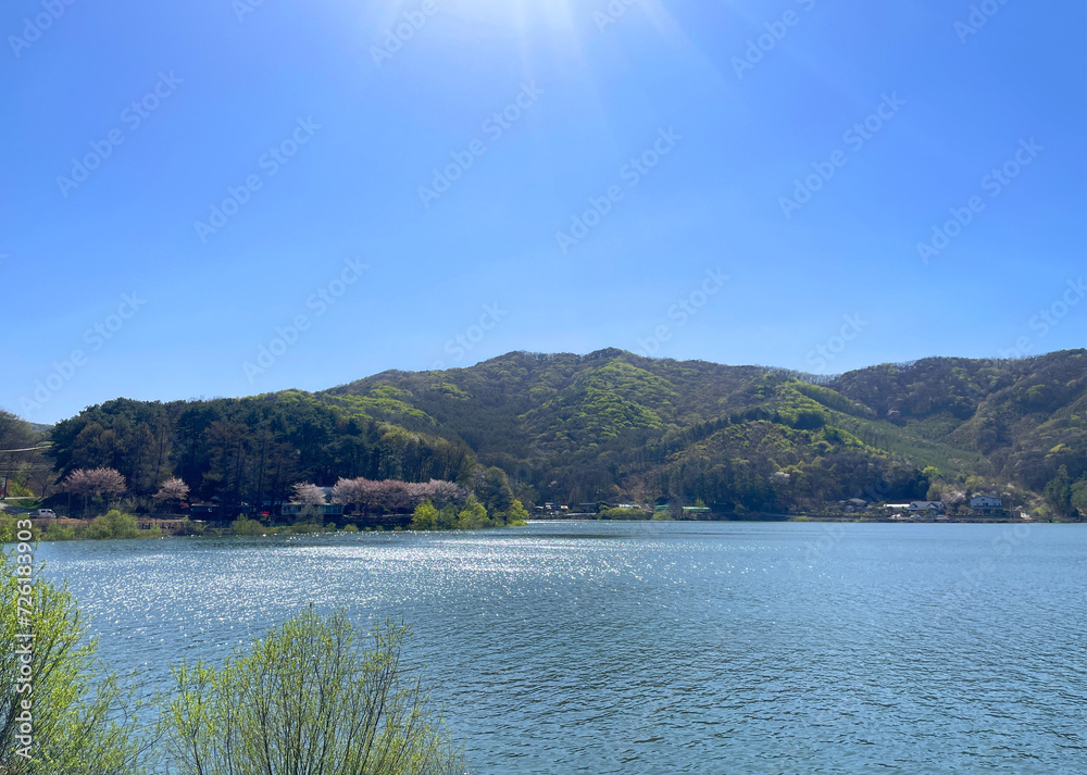 lake and mountains