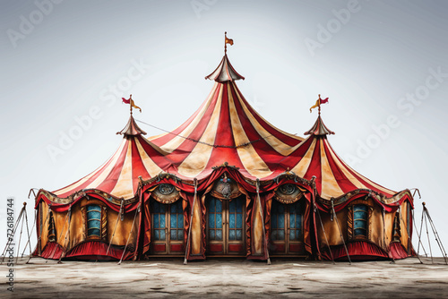 Circus Tent 3D illustration on white background