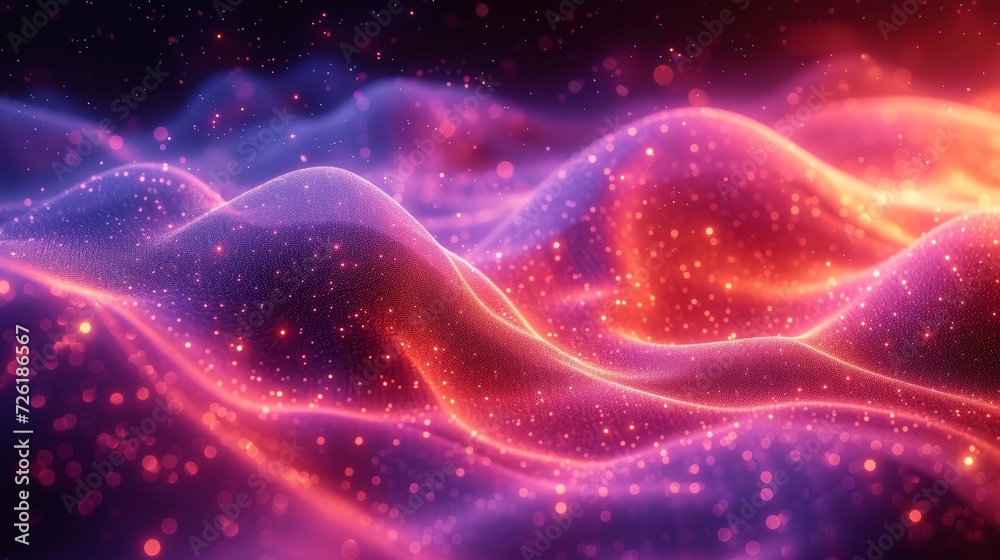 Abstract digital background. Big data visualization. Wave of particles. 3D rendering. - Generative AI Abstract digital background. Big data visualization. Wave of particles. 3D rendering. - Generative AI