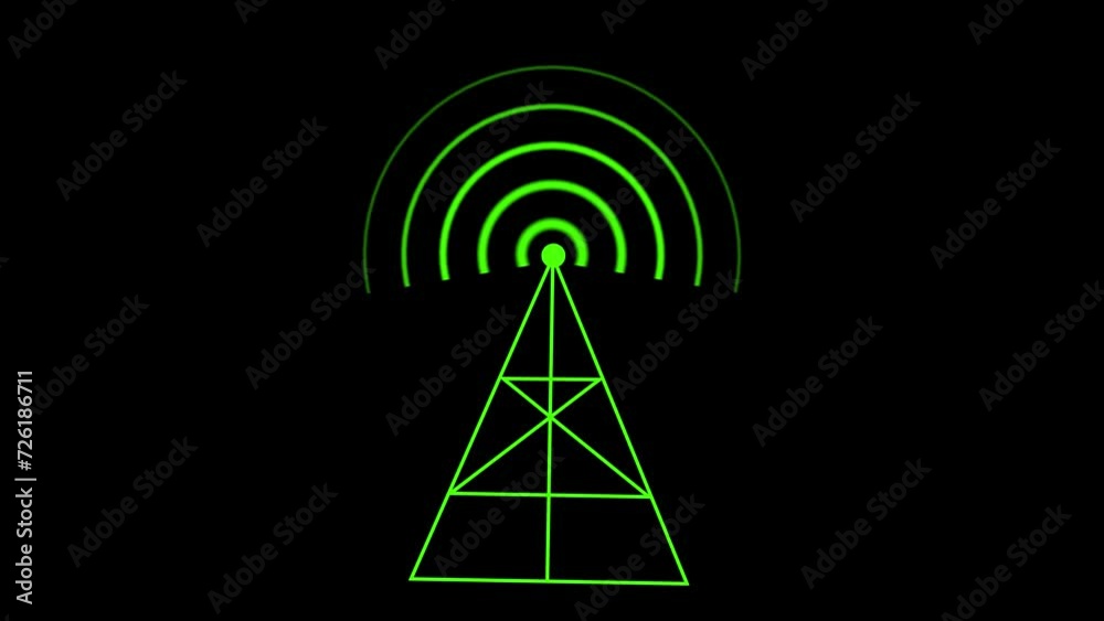 Radio wave circle background. WIFI Wireless Icon Radio station signal 4k animation. Radio wave circle background. WIFI Wireless Icon Radio station signal 4k animation.