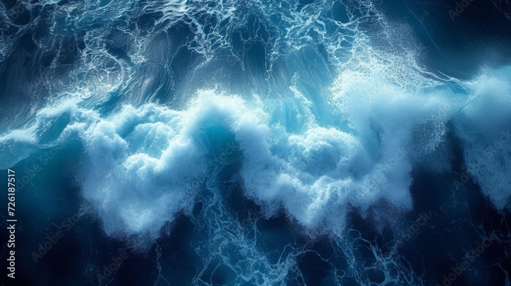 Fototapeta premium Abstract blue background with stormy clouds. Fantasy fractal texture. 3D rendering. - Generative AI