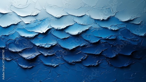 Blue cracked paint texture. Abstract background. 3d rendering illustration. - Generative AI
