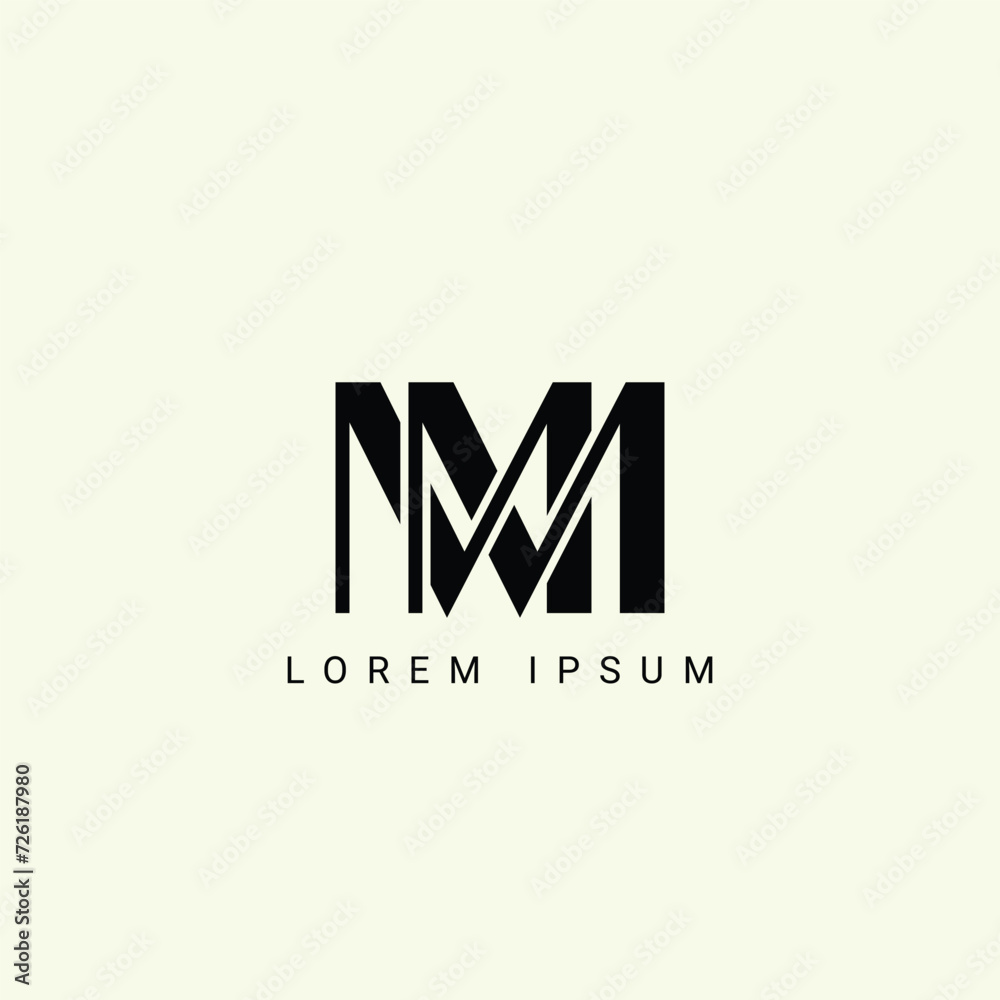 Alphabet MM and M illustration monogram vector logo template Alphabet MM and M illustration monogram vector logo template