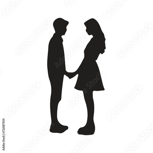 Silhouettes of Romantic Loving Couples