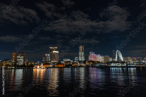 city skyline at night