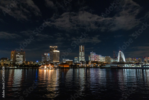 city skyline at night