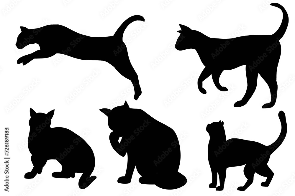 Cat Silhouette Stock Image.