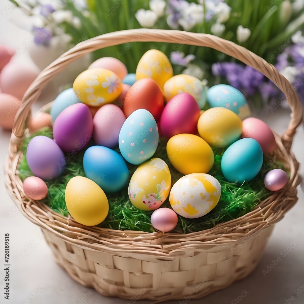 Easter eggs in the basket