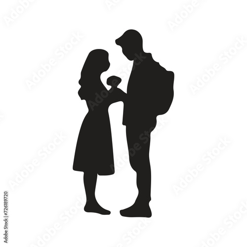 Wallpaper Mural Silhouettes of Romantic Loving Couples Torontodigital.ca