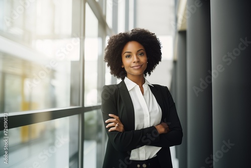 Illustration of a fashion portrait, Business woman, AI Generated