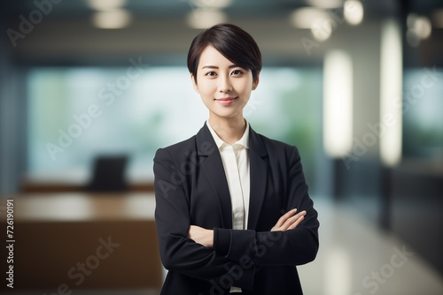 Illustration of a fashion portrait, Business woman, AI Generated