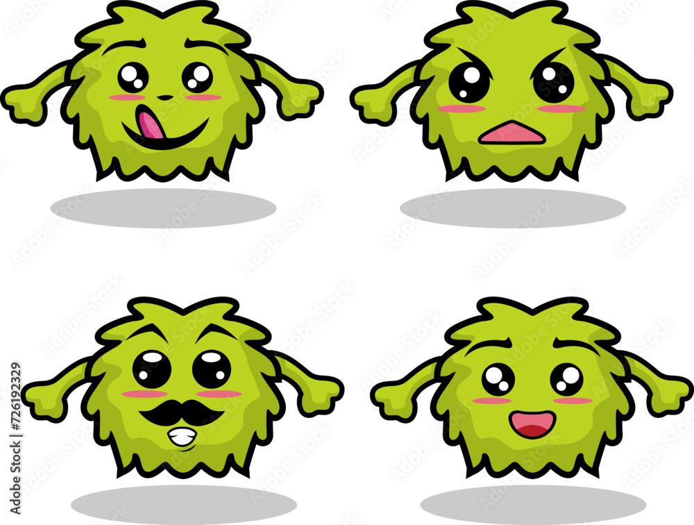 Obraz premium Set of vintage groovy characters and elements for poster of sticker design.