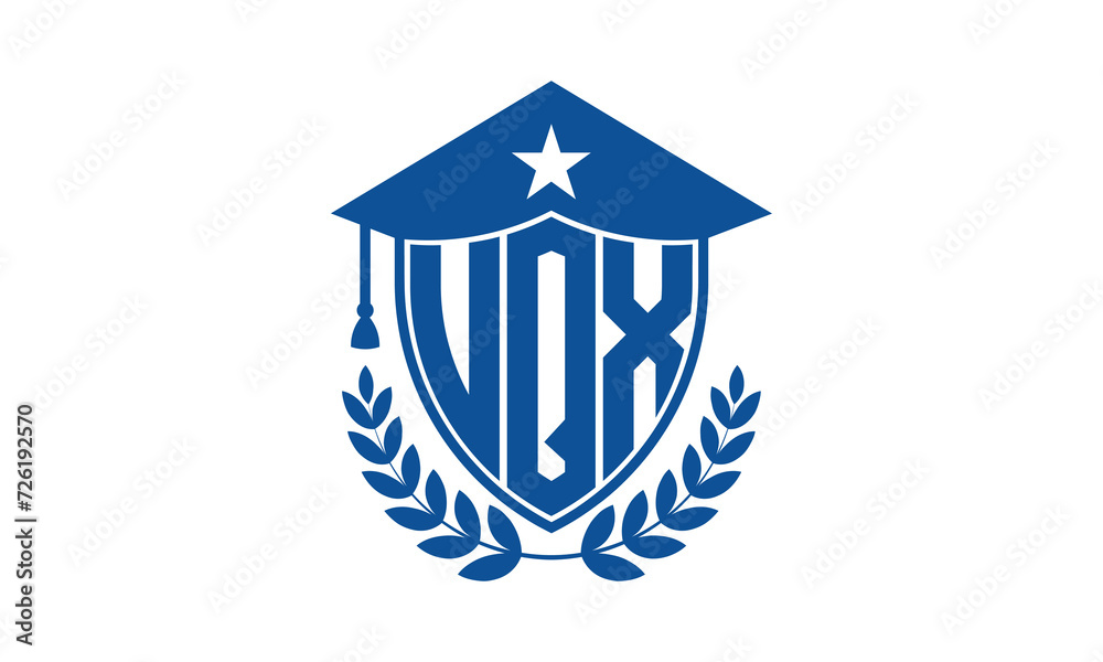 UQX three letter iconic academic logo design vector template. monogram, abstract, school, college, university, graduation cap symbol logo, shield, model, institute, educational, coaching canter, tech UQX three letter iconic academic logo design vector template. monogram, abstract, school, college, university, graduation cap symbol logo, shield, model, institute, educational, coaching canter, tech