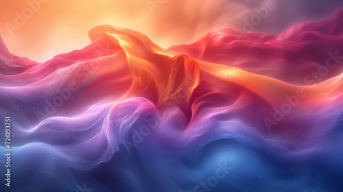 Abstract background with red and blue waves. 3d rendering, 3d illustration. - Generative AI
