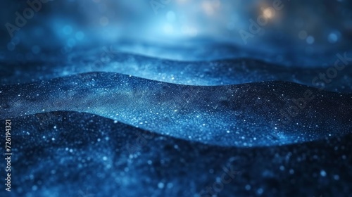 abstract blue background with bokeh defocused lights and stars - Generative AI