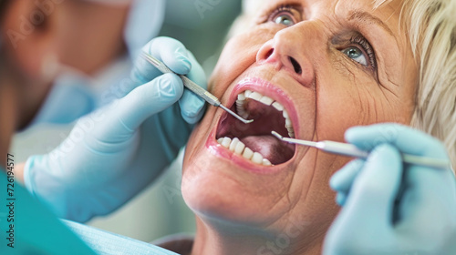 Woman Receiving Dental Check-up From Dentist
