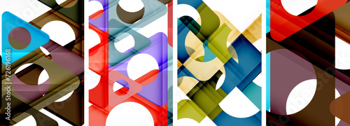 Abstract background set, showcasing a dynamic interplay of triangles. Fusion of modern design and geometric allure