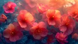 Hibiscus flower background. Hibiscus rosa sinensis. - Generative AI