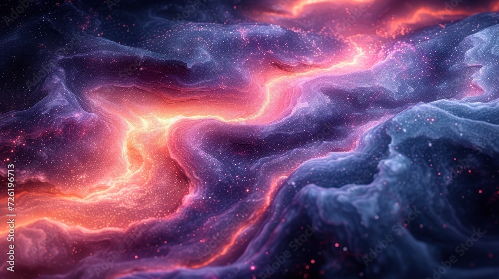 Abstract background with cosmic nebula. 3d rendering, 3d illustration. - Generative AI