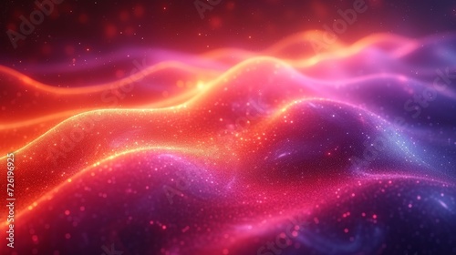 3D illustration of abstract digital background with flowing particles and lines. - Generative AI
