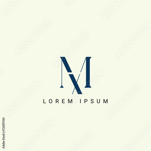 Alphabet MX and XM illustration monogram vector logo template