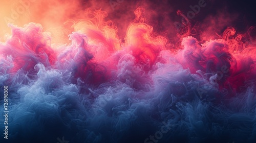 Abstract background of blue and red smoke. Fantasy fractal texture. Digital art. 3D rendering. - Generative AI