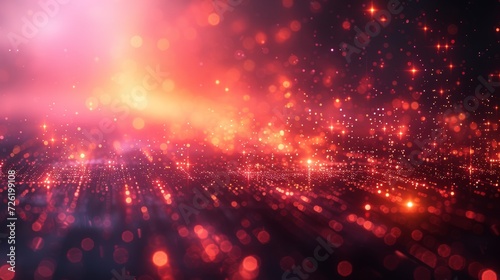Abstract technology background with glowing particles. 3D rendering. Big data visualization. - Generative AI