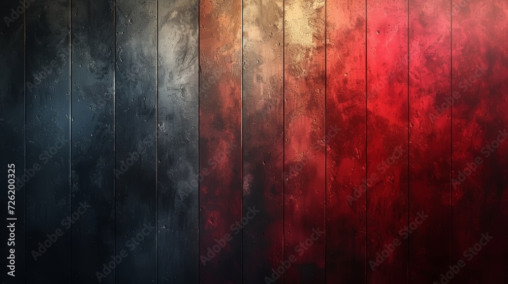 Wooden background with red, orange and black stripes. 3d illustration - Generative AI