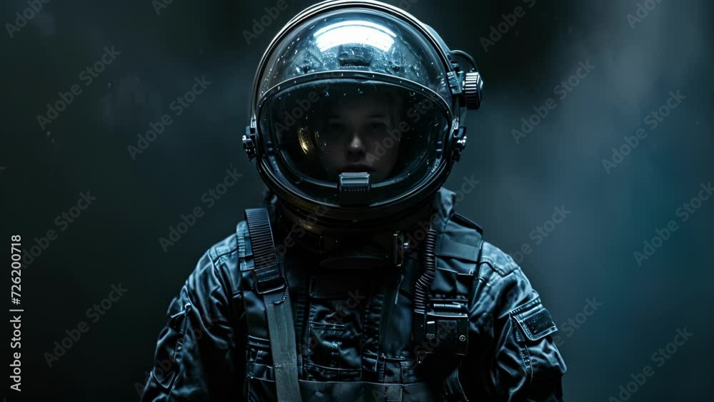 A moody portrait of an EOD technician in a bomb suit, facing the camera with their helmet slightly tilted up to reveal their face. A moody portrait of an EOD technician in a bomb suit, facing the camera with their helmet slightly tilted up to reveal their face.