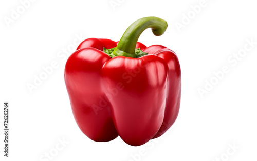 Crimson Capsicum Red Bell Pepper Isolated on Transparent Background PNG.