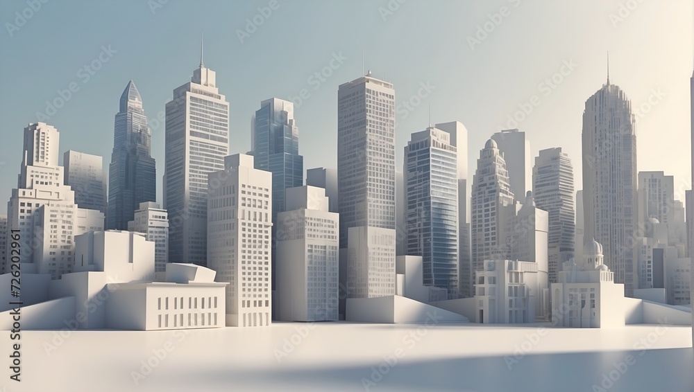 Obraz premium city building White background