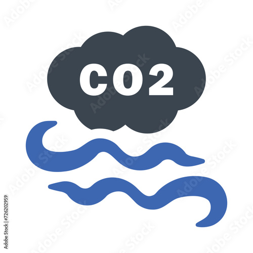 Carbon dioxide pollution Icon