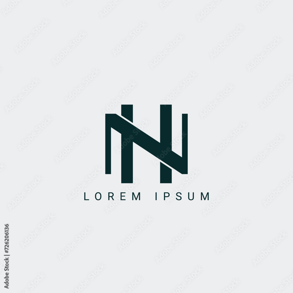 Alphabet NH and HN illustration monogram vector logo template Alphabet NH and HN illustration monogram vector logo template