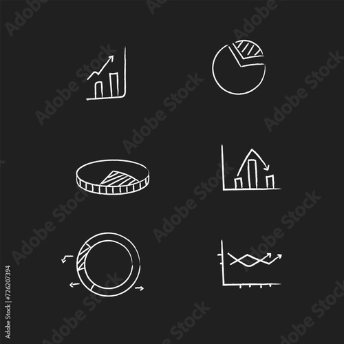 hand drawn chart icon on black background