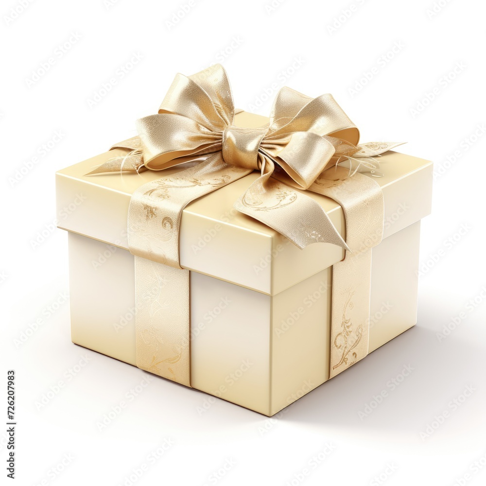 Gift box with ribbon, elegant presentation for a present, Ai Generated. Gift box with ribbon, elegant presentation for a present, Ai Generated.